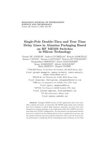 Single-Pole Double-Thru and True Time Delay Lines in ... - IMT