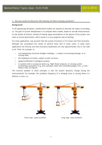 Masterthesis Topics dept. ELEC/VUB - Vrije Universiteit Brussel