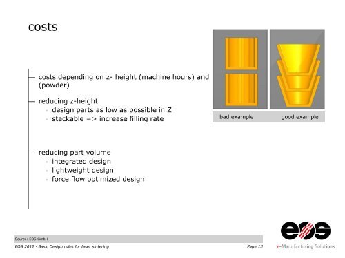 Basic design rules for laser sintering - Handling