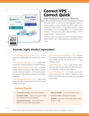 Correct VPSÂ® Correct QuickÂ® - Pentron Clinical