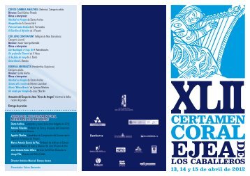 Programa del XLII Certamen Coral de Ejea - Ejea Digital