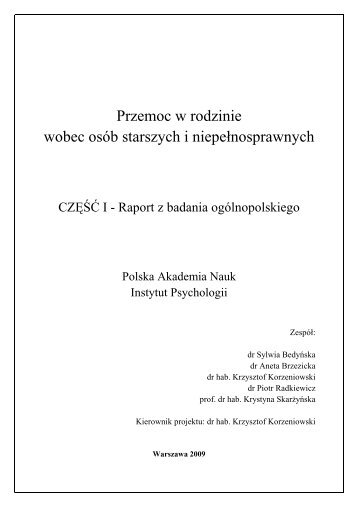 Przemoc w rodzinie wobec osÃ³b starszych i niepeÅnosprawnych