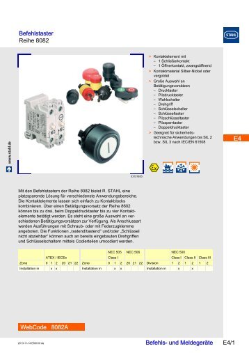 Befehlstaster Reihe 8082 - R. Stahl