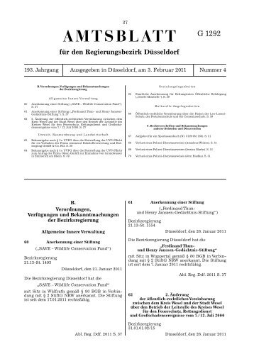 Amtsblatt Nr. 4 vom 03.02.2011 - Bezirksregierung Düsseldorf