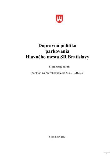 DopravnÃ¡ politika parkovania - NovÃ© Mesto