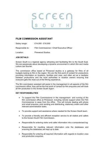 FILM COMMISSION ASSISTANT - Screen South