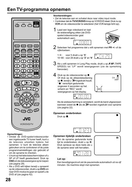 DVD-SPELER Hi-Fi VIDEORECORDER GEBRUIKSAANWIJZING - Jvc