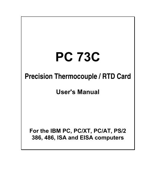 PC-73C Manual - EAGLE Technology