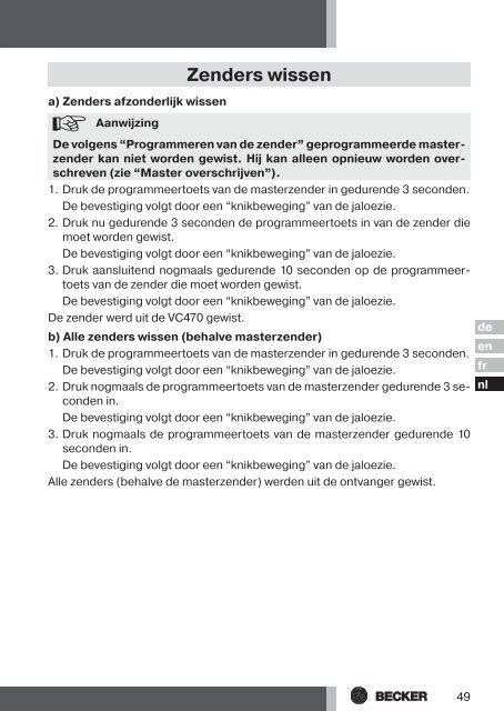 Becker Centronic VarioControl VC470 Anleitung - auf enobi.de