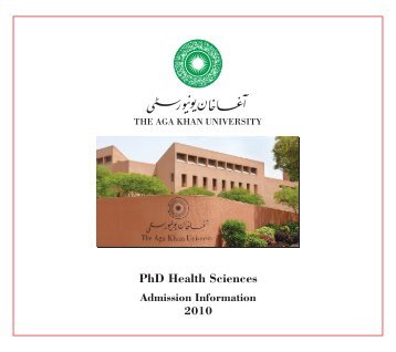 PhD Health Sciences Admission Brochure - Aga Khan University