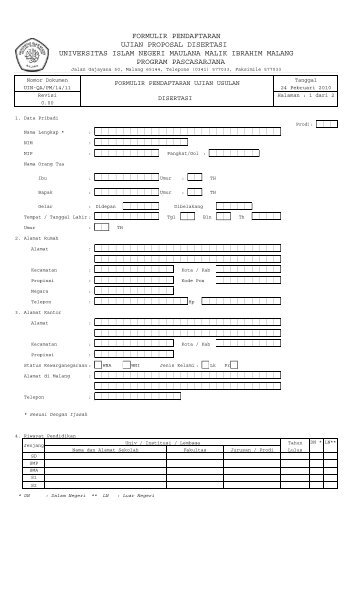 ujian proposal disertasi universitas islam negeri maulana malik ...
