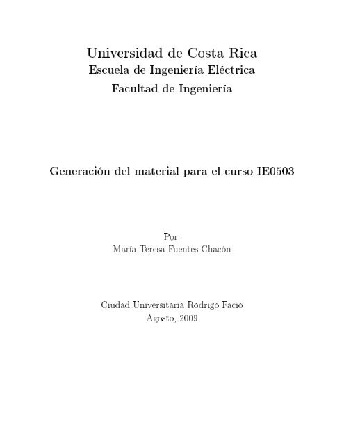 Informe - Escuela de IngenierÃa ElÃ©ctrica - Universidad de Costa Rica