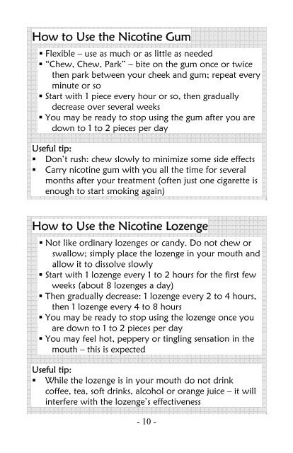 Nicotine Replacement Therapy (NRT) - CAMH - Nicotine ...