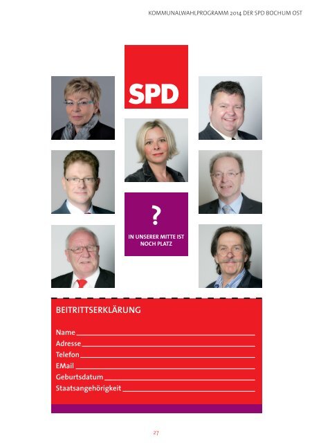Kommunalwahlprogramm der SPD Bochum Ost 2014