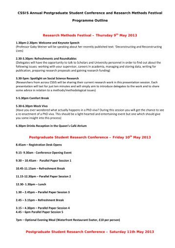 Conference programme outline