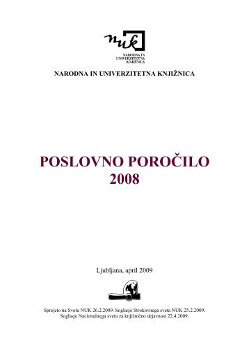 Leto 2008 - Narodna in univerzitetna knjiÅ¾nica - Univerza v Ljubljani