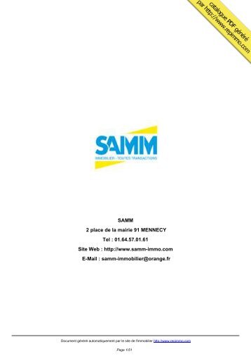 catalogue immobilier SAMM MENNECY - Repimmo
