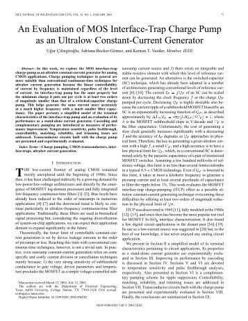 An evaluation of MOS interface-trap charge pump as ... - IEEE Xplore