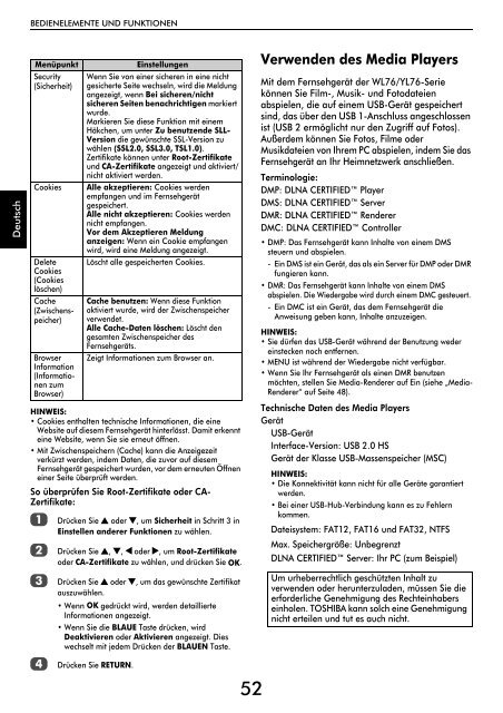 Modellreihe WL76* Digital Modellreihe YL76* Digital - Toshiba-OM.net