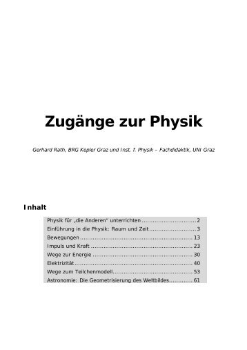 Zugänge zur Physik - AM BRG Kepler