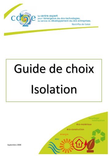 guide de choix Isolation - Cd2e