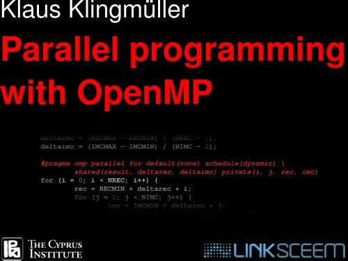 Parallel programming with OpenMP - LinkSCEEM