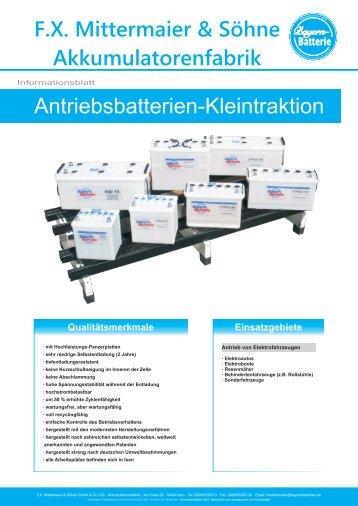 Antriebsbatterien-Kleintraktion F.X. Mittermaier ... - Bayern-Batterien