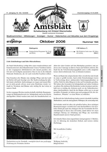 Oktober 2006 - auf Scheibenberg.de