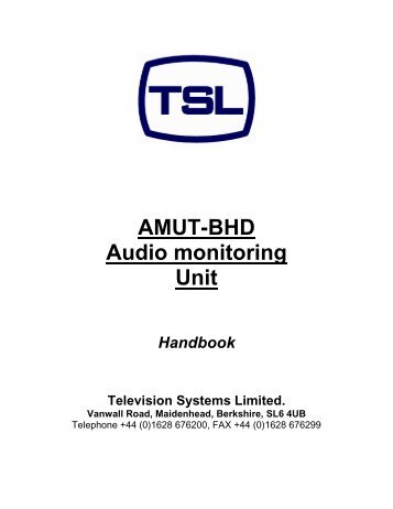 AMUT-BHD Audio monitoring Unit - TSL