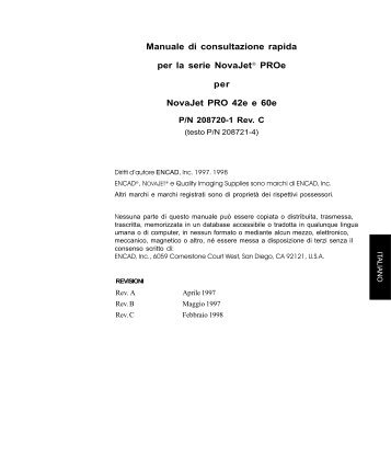 Manuale di consultazione rapida per la serie NovaJet ... - Kodak