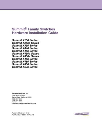 Summit Family Switches Hardware Installation ... - Extreme Networks