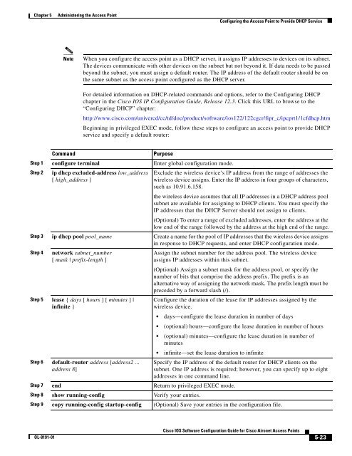 Cisco IOS Software Configuration Guide for Cisco Aironet Access ...