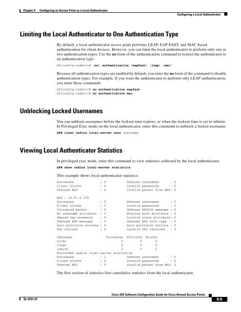 Cisco IOS Software Configuration Guide for Cisco Aironet Access ...