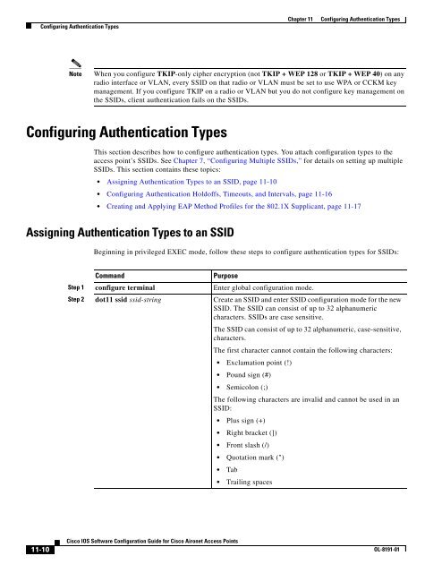 Cisco IOS Software Configuration Guide for Cisco Aironet Access ...