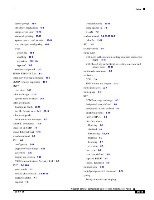 Cisco IOS Software Configuration Guide for Cisco Aironet Access ...