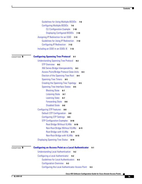 Cisco IOS Software Configuration Guide for Cisco Aironet Access ...