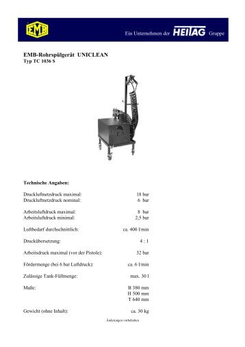 Emb-Rohrspülgerät UNICLEAN