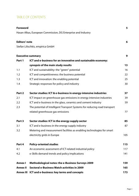 ICT and e-Business for an Innovative and Sustainable ... - empirica