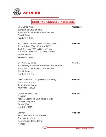 General Council Members - Ali Yavar Jung National Institute for the ...