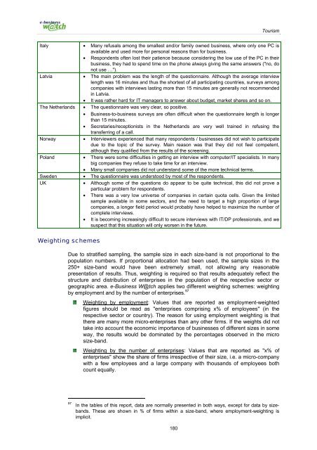 ICT and e-business in the tourism industry ICT adoption ... - empirica