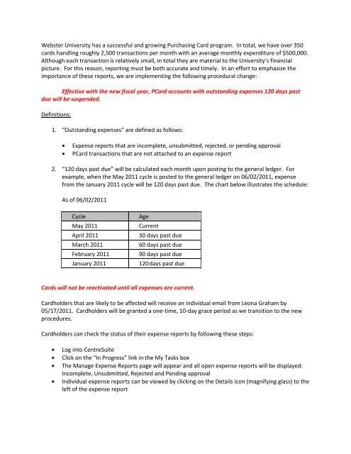 Procurement Policy - Webster University