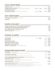 Printable Gluten Free Menu - Perry's Steakhouse & Grille
