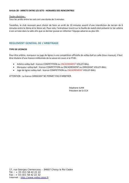 Note d'information 3 - Licences - Extranet FFVB