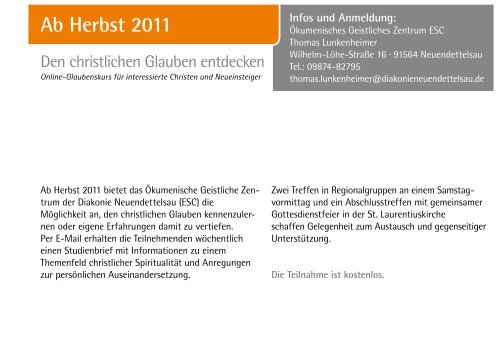 Jahresprogramm 2011 - Diakonie Neuendettelsau