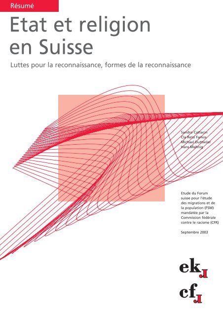 Etat et religion en Suisse - admin.ch