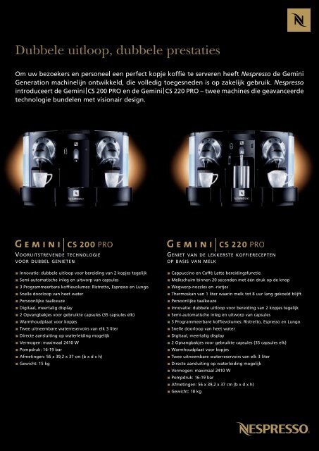 187760-Fiche gemini sheet OOH Bnl-Nl:fiche gemini ... - Nespresso
