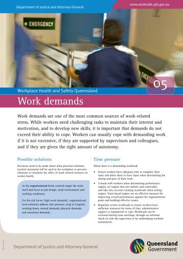 Work demands (PDF, 439 kB) - Queensland Government