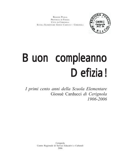 Buon compleanno Defizia! - CittÃ  di Cerignola