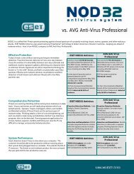 vs. AVG Anti-Virus Professional - ESET NOD32 Antivirus distributed ...