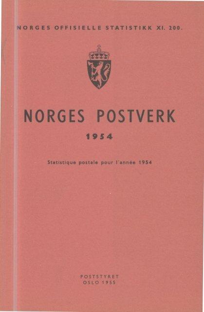 Norges postverk 1954 - SSB